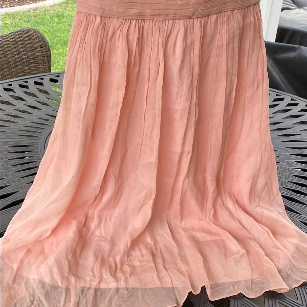 J. Crew Pink Asymmetrical Ruched Tiered Dress - Picture 7 of 14